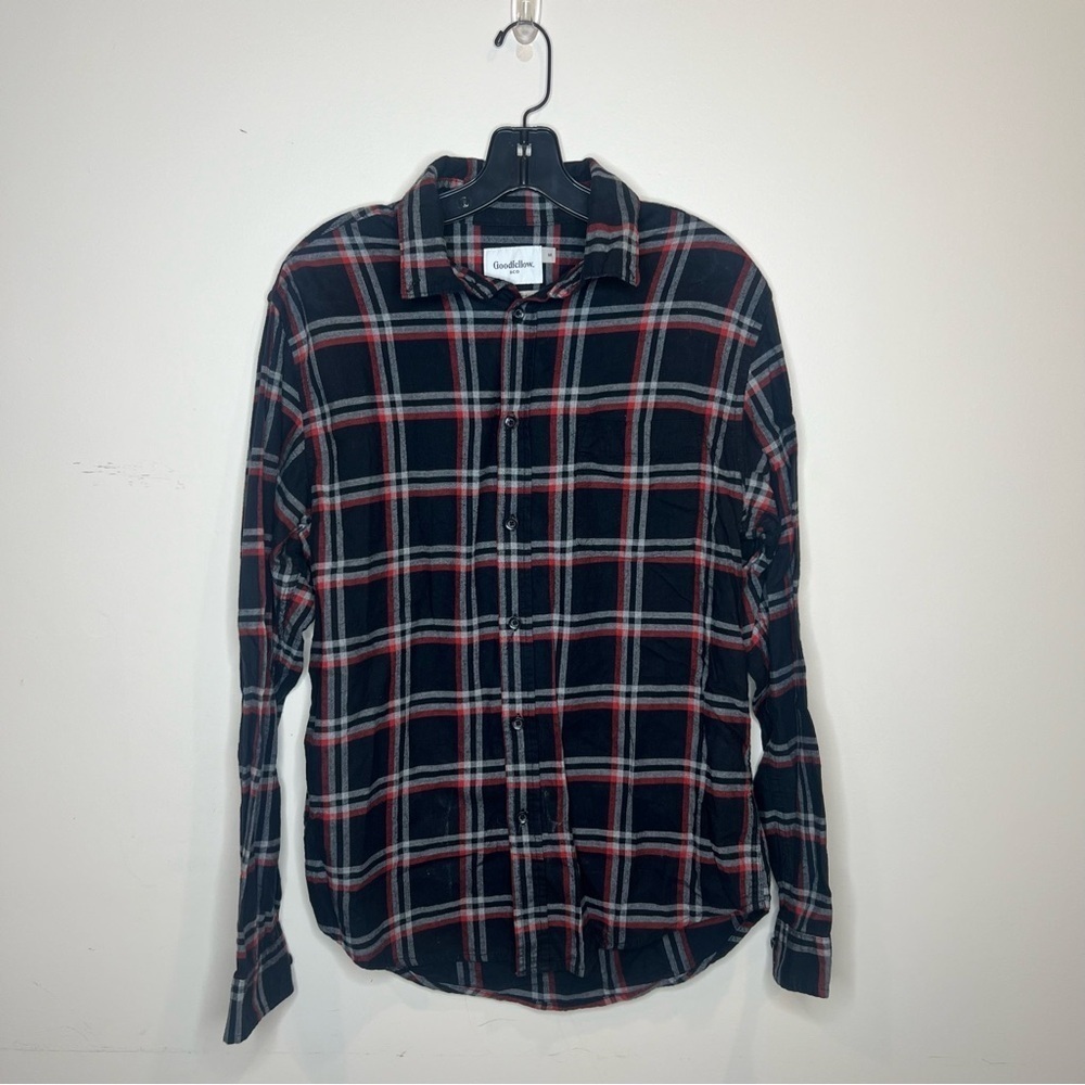 Goodfellow & Co Men’s Medium Button Up Long Sleeve Multicolor Plaid - Picture 1 of 5